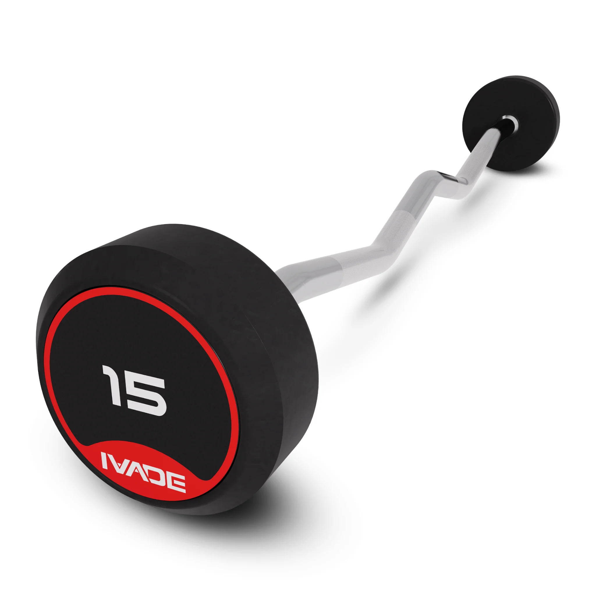 บาร์เบล แกนหยัก EZ หุ้มยาง IVADE - Black - 10KG