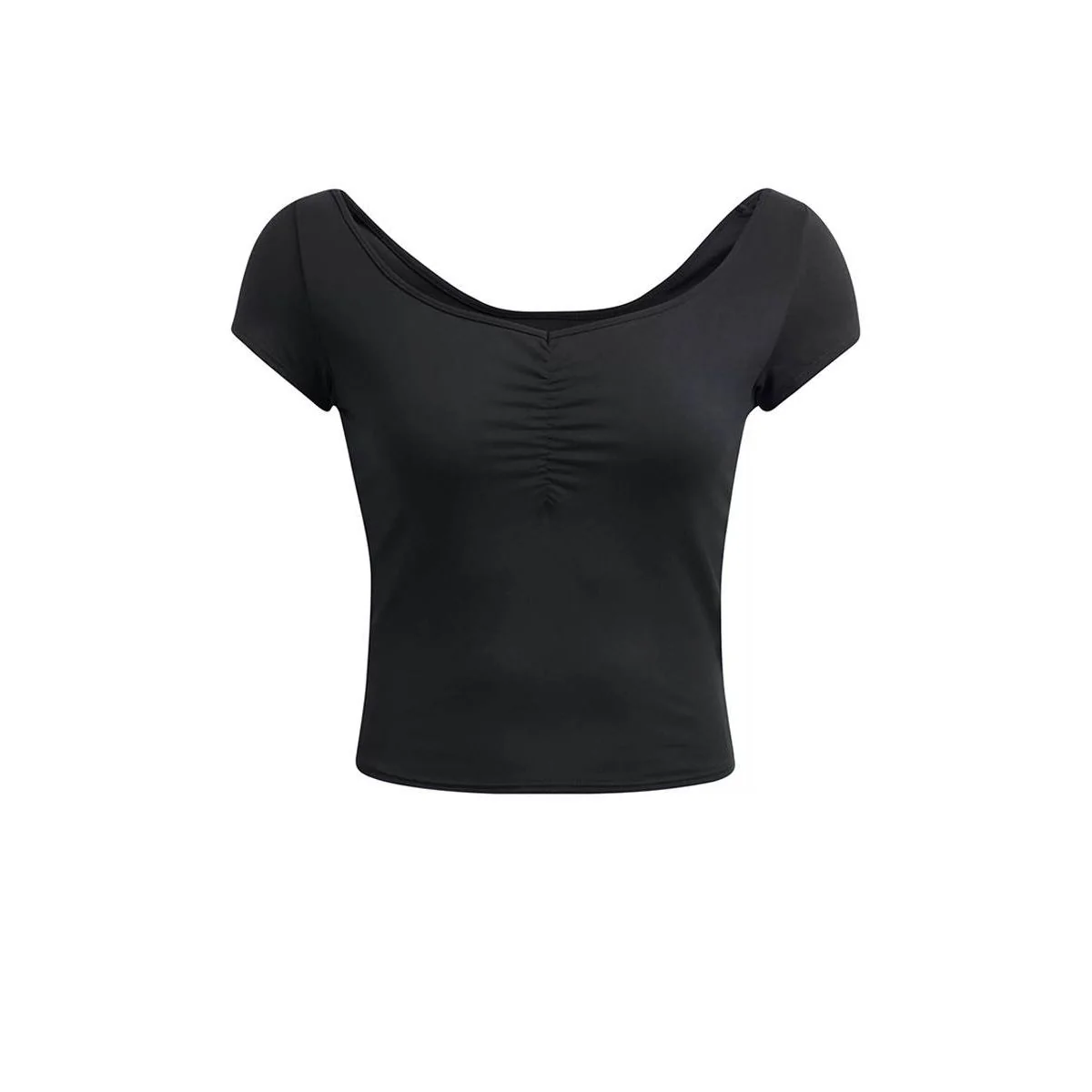 UNDER ARMOUR Motion Ruched Women's Training T-Shirt - Black - L (US SIZE)