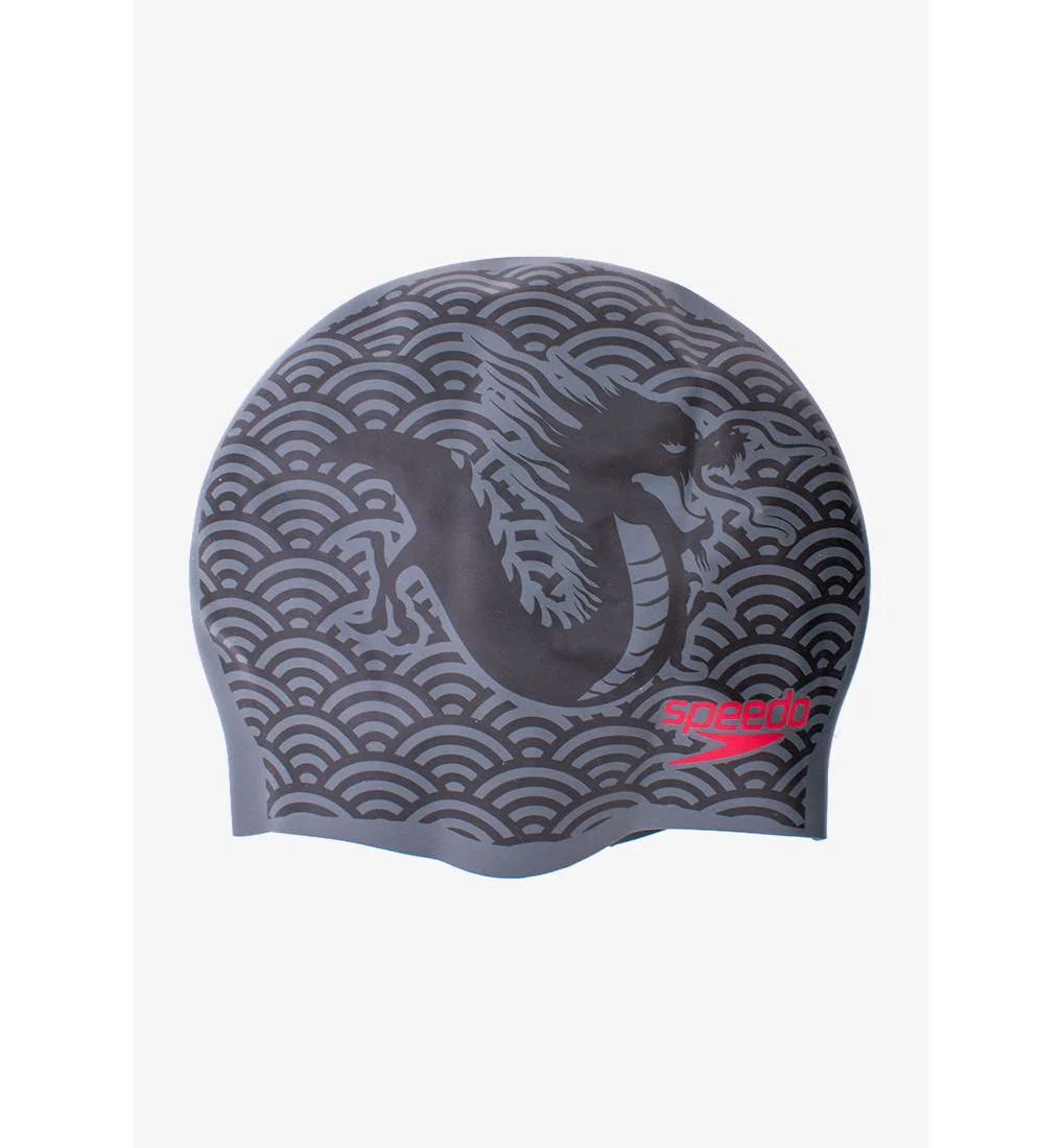 SPEEDO Reversible Silicone Junior Kids Swim Cap - Black - ONE SIZE