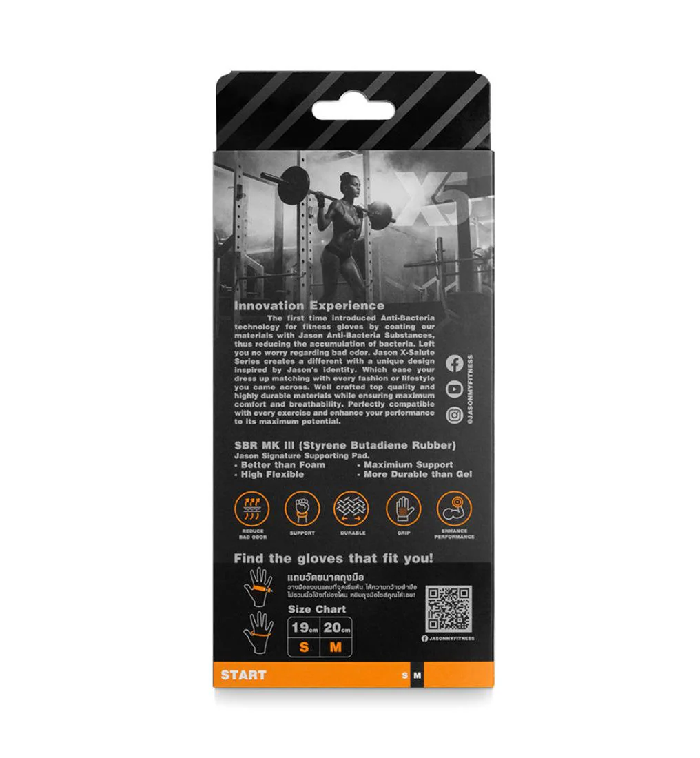 JASON X-Salute V Women's Training Gloves - Black - M (US SIZE)