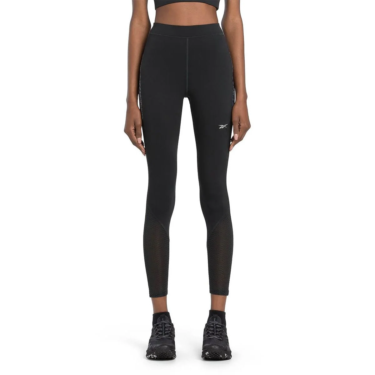 REEBOK Running Aop Tight Women's Running Pants - Black - 2XS (US SIZE)