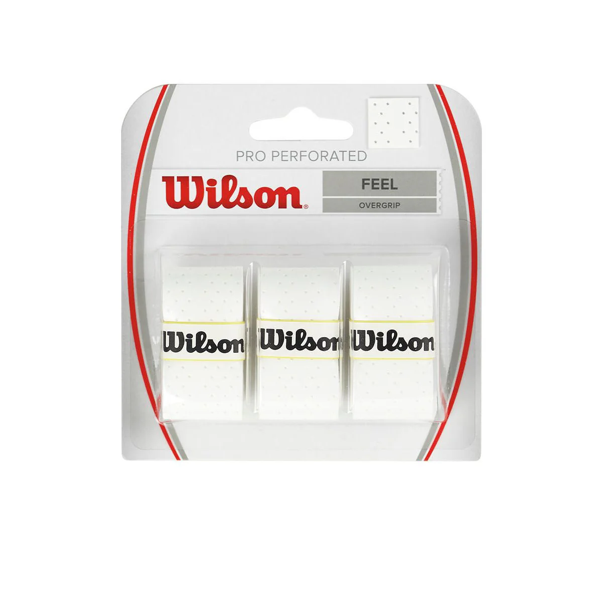 WILSON Pro Perforated (3 Pieces) Tennis Overgrip - White - ONE SIZE