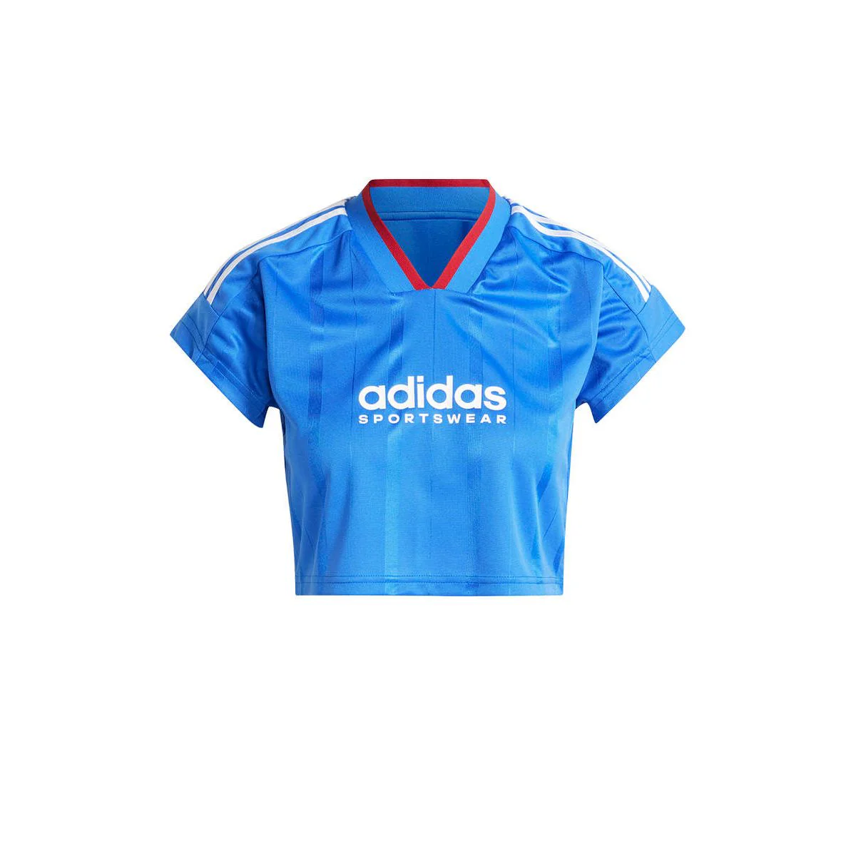 ADIDAS Tiro Cut 3-Stripes Crop Women's Football T-Shirt - Blue - L (ASIAN SIZE)