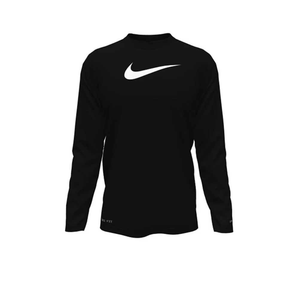 NIKE Long Sleeve Hydroguard Boys Swimsuit - Black - L (US SIZE)