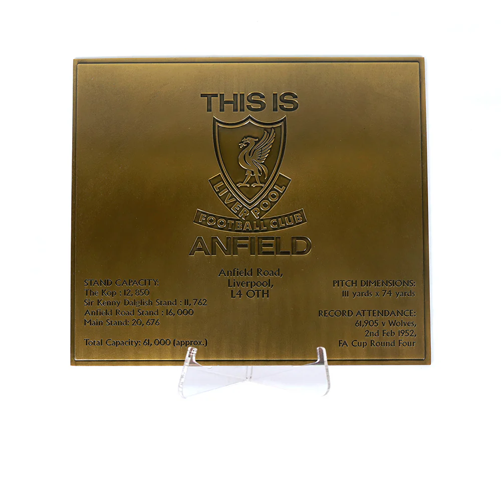 LFC Anfield Blueprint Plaque - Gold - ONE SIZE