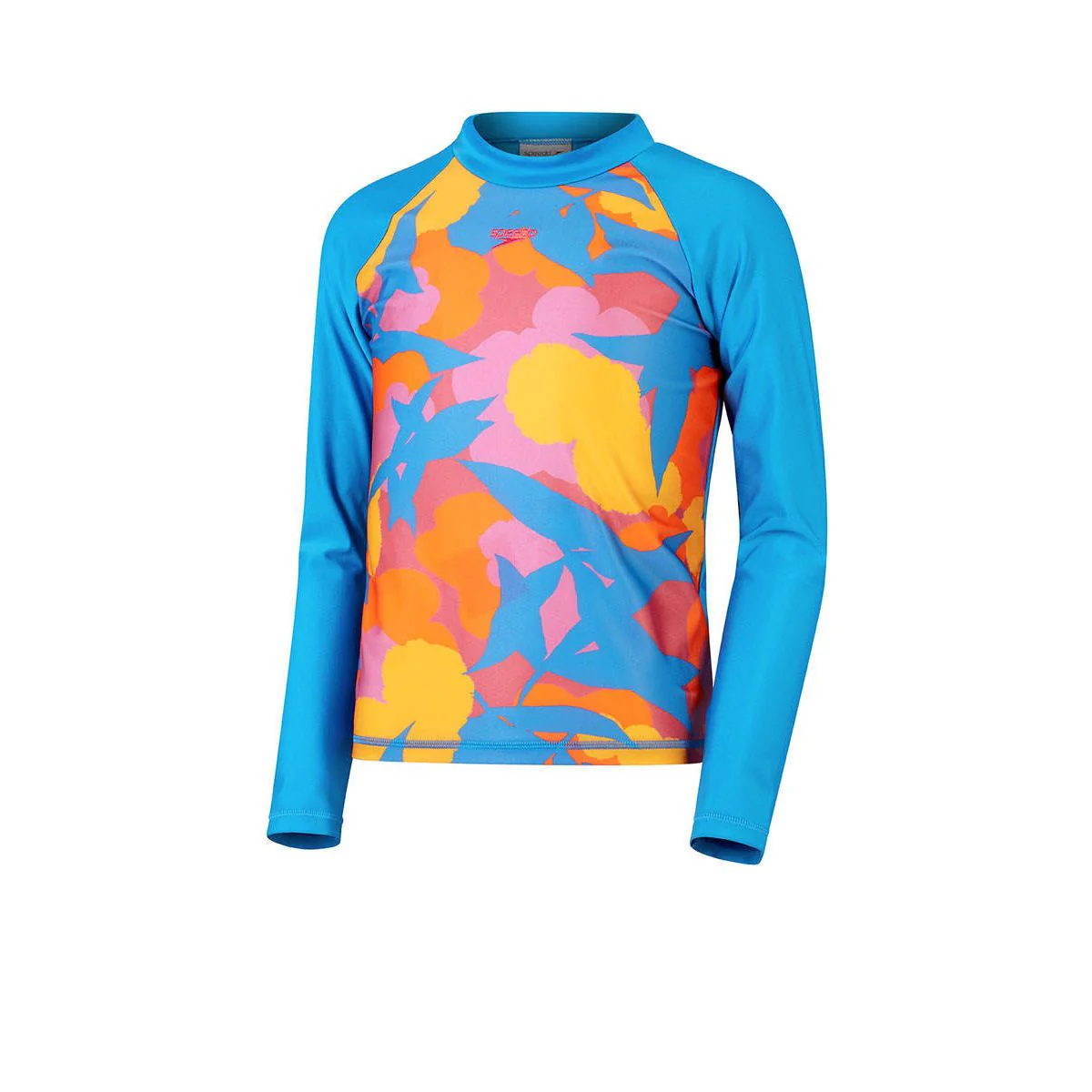 SPEEDO Printed Long Sleeve Girls Rashguard - Blue - 11-12 YEARS