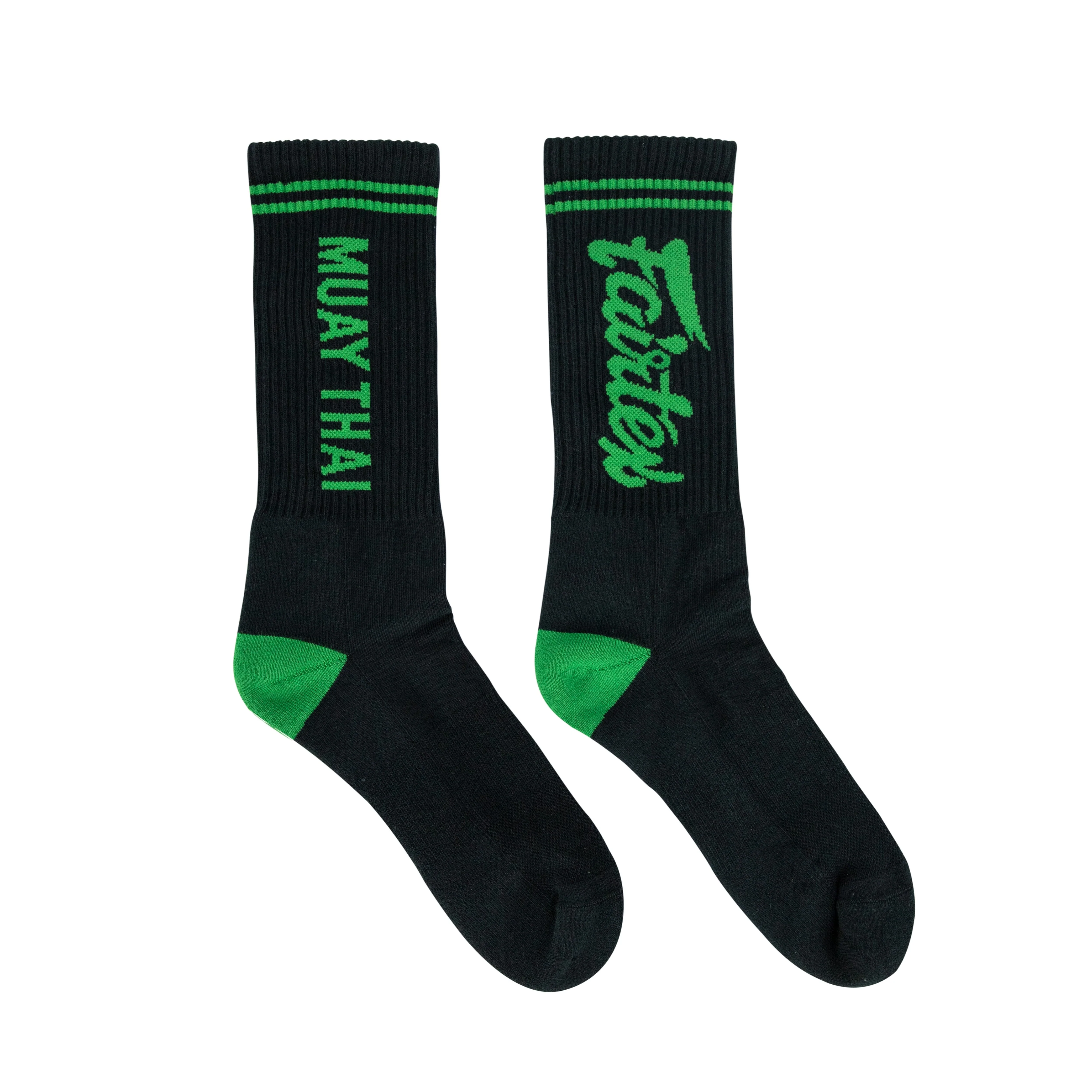 Fairtex Socks 3 - Black/Green - Black - US11-12