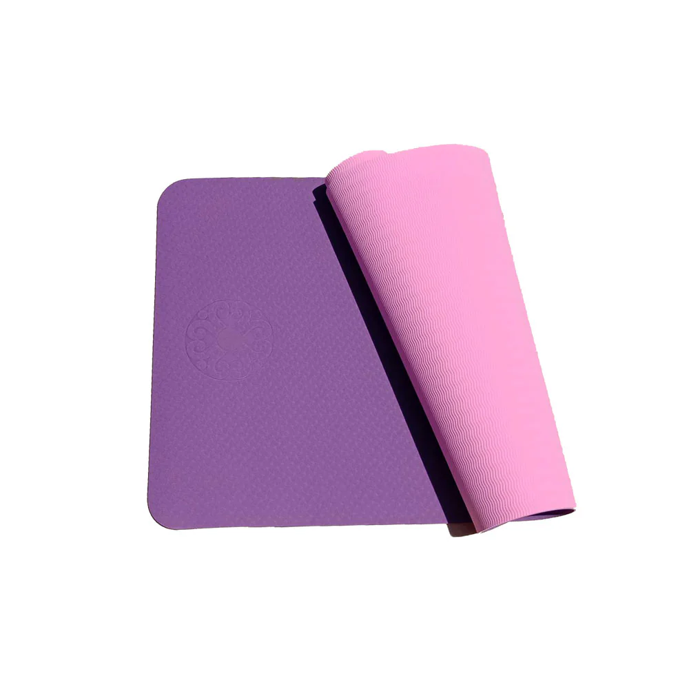 EXEO แผ่นรองออกกำลังกาย / เสื่อโยคะ TPE 2 Tone AB8001 6 mm. สีชมพู/ม่วง - Multi color - ONE SIZE