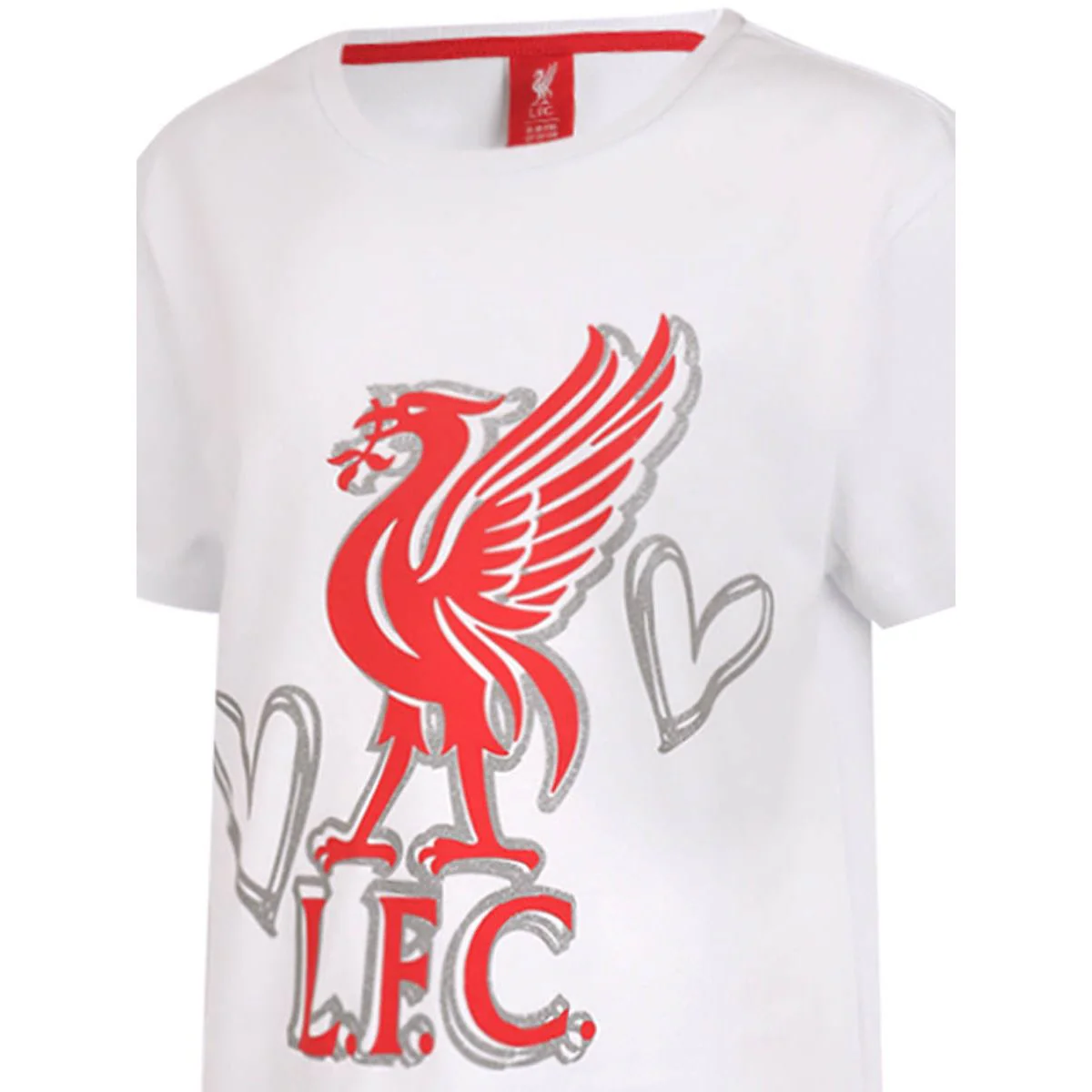 LFC Heart Liverpool Kids Football T-Shirt - White - 11-12 YEARS