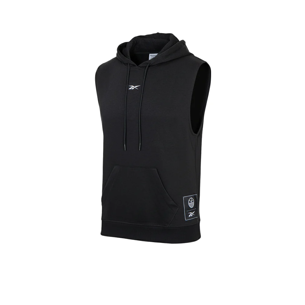 REEBOK Identity Basketball Hoodie Men's Training T-Shirt - Black - L (US SIZE)