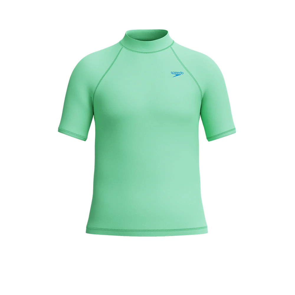 SPEEDO Short Sleeve Boys Rashguard - Green - 11-12 YEARS