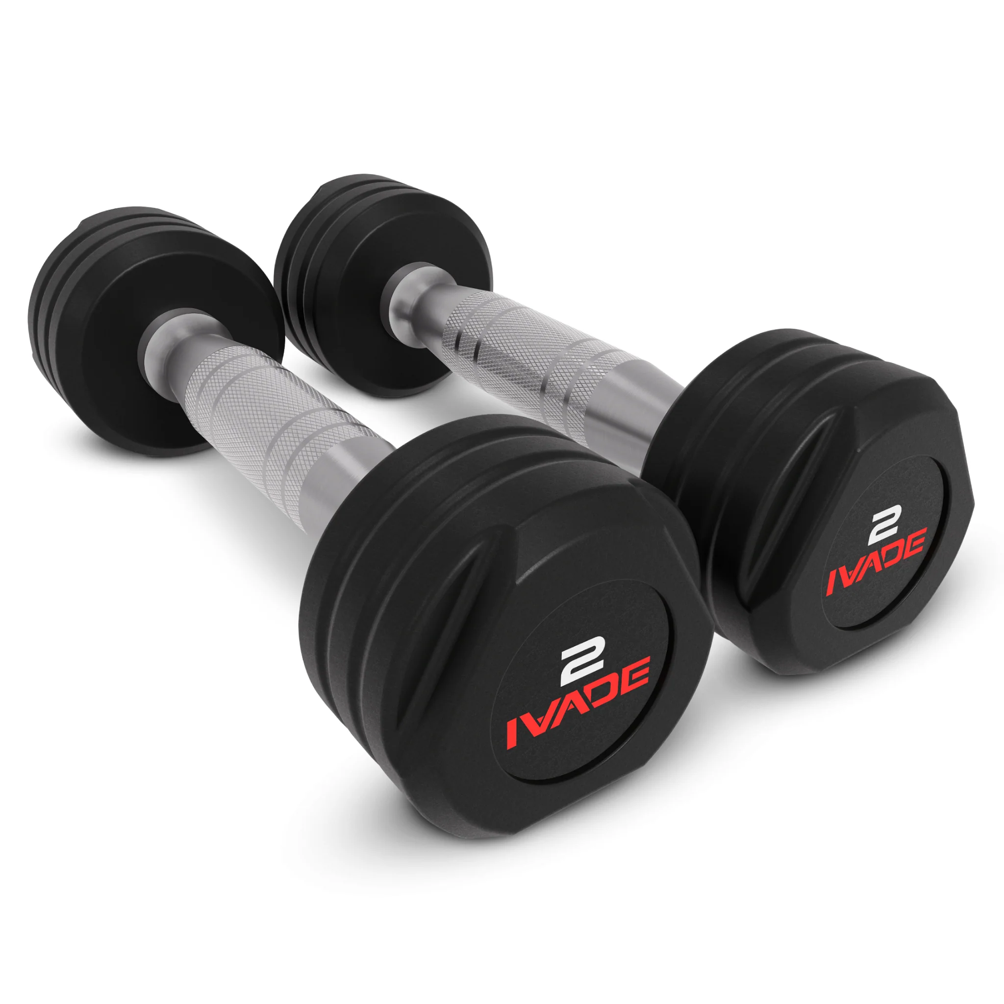 ดัมเบล STUDIO หุ้มยาง IVADE (MD2123) - Black - 10KG x 2 ชิ้น