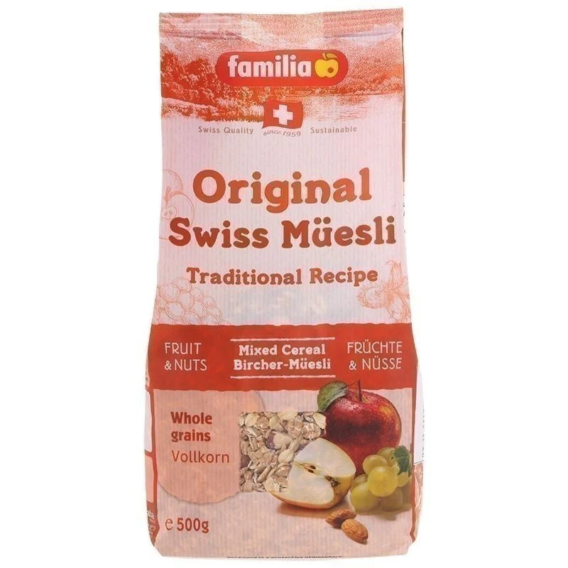 Familia Swiss Muesli Original 500g. แฟมิเลียมูสลี่ออริจินอลข้าวโอ๊ตข้าวสาลีและข้าวไรน์ชนิดเกล็ด 500กรัม - Multi color - One Size