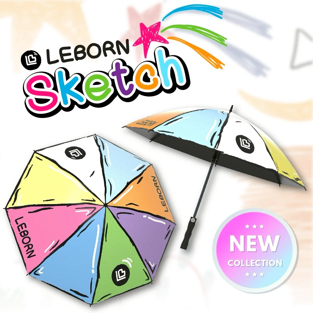 LEBORN ร่มกอล์ฟ 34 นิ้ว [2 ชั้น] ลายกราฟฟิคและการ์ตูน - Multi color - 34 INCES - Birdie