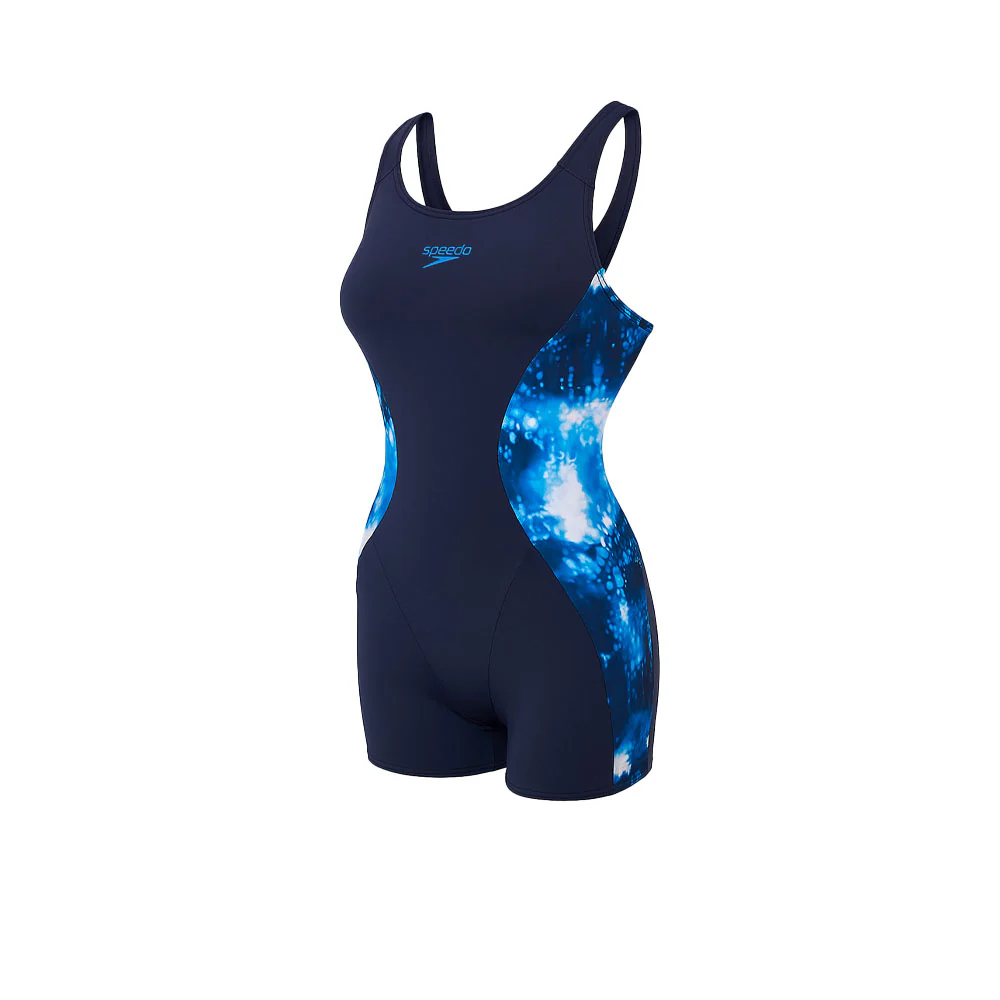 SPEEDO Digital Printed Legsuit Women's Swimsuit - Blue - 32 INCHES