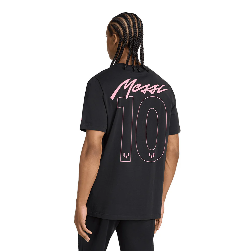 ADIDAS Messi Graphic Men's Football T-Shirt - Black - L (UK SIZE)