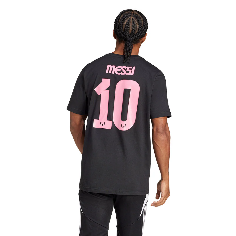 ADIDAS Messi Name and Number Graphic Men's Football T-Shirt - Black - 2XL (UK SIZE)