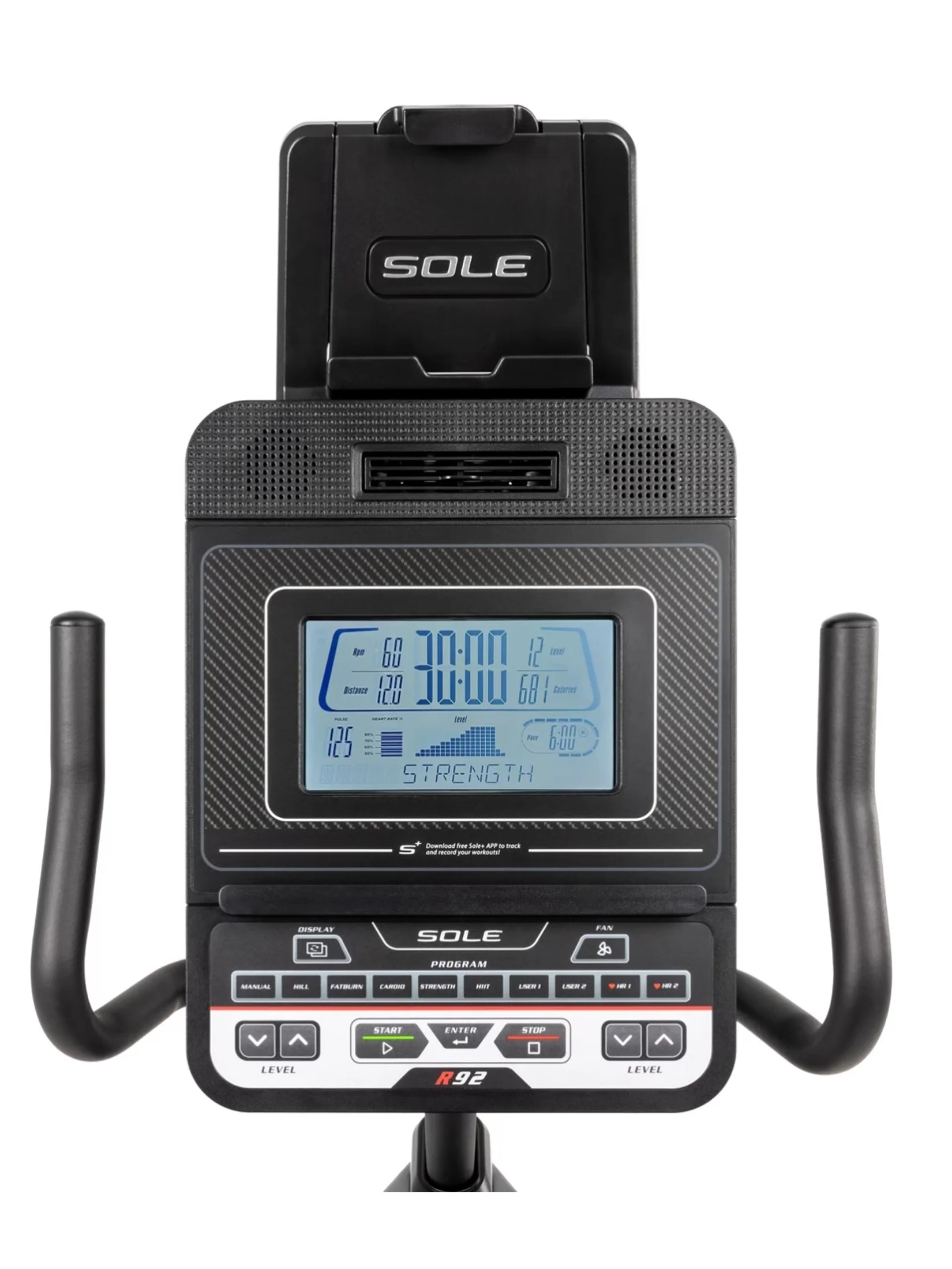 จักรยานออกกำลังกายเอนปั่น รุ่น R92 (2023) SOLE Exercise Bike - Black - One Size