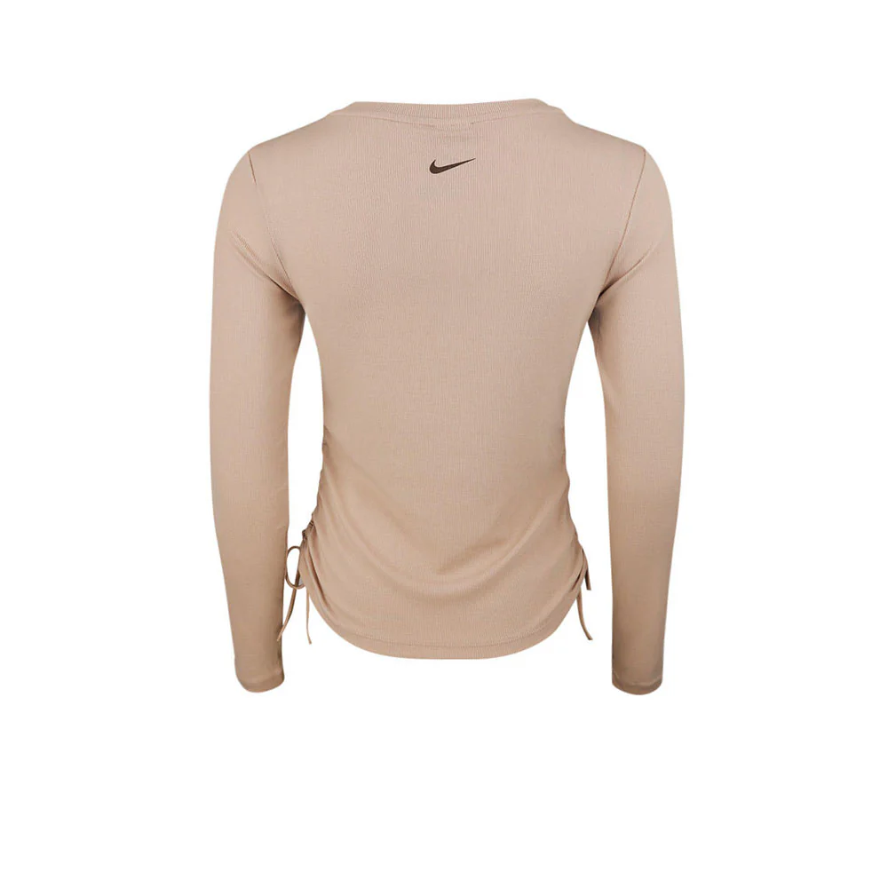 NIKE Sportswear Ribbed Long-Sleeve Cropped Women's Sweatshirt - Brown - L (ASIAN SIZE)