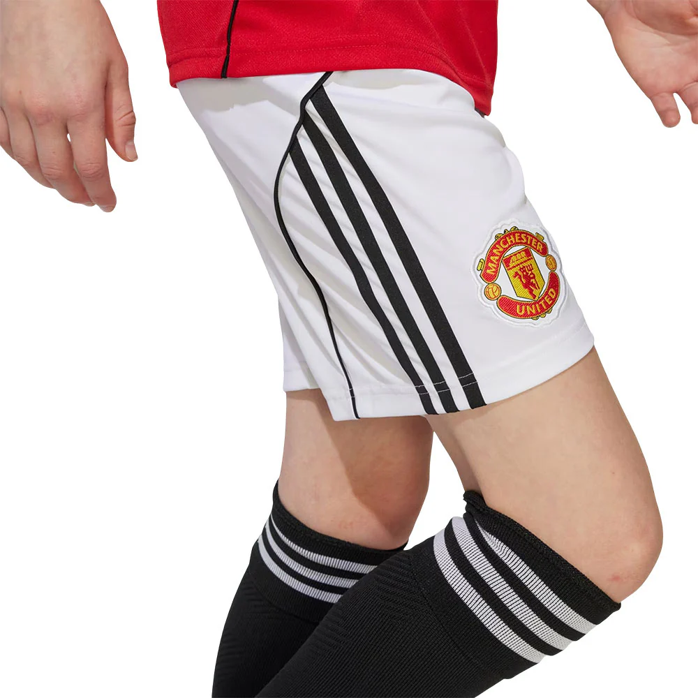 ADIDAS Kids Manchester United Home 2025/26 Football Shorts - White - 128 CM