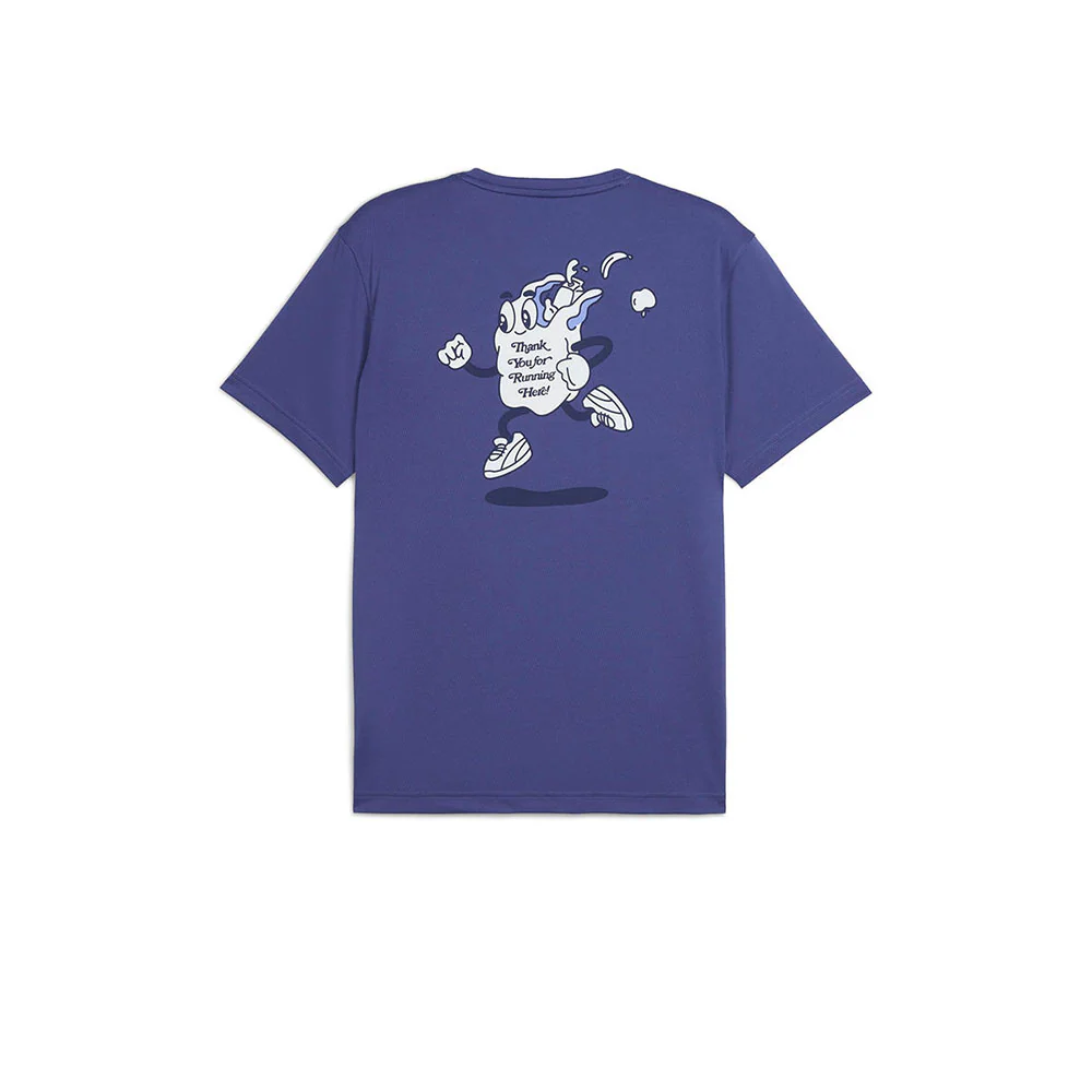 PUMA Graphics Slogan Men's Running T-Shirt - Navy - L (UK SIZE)