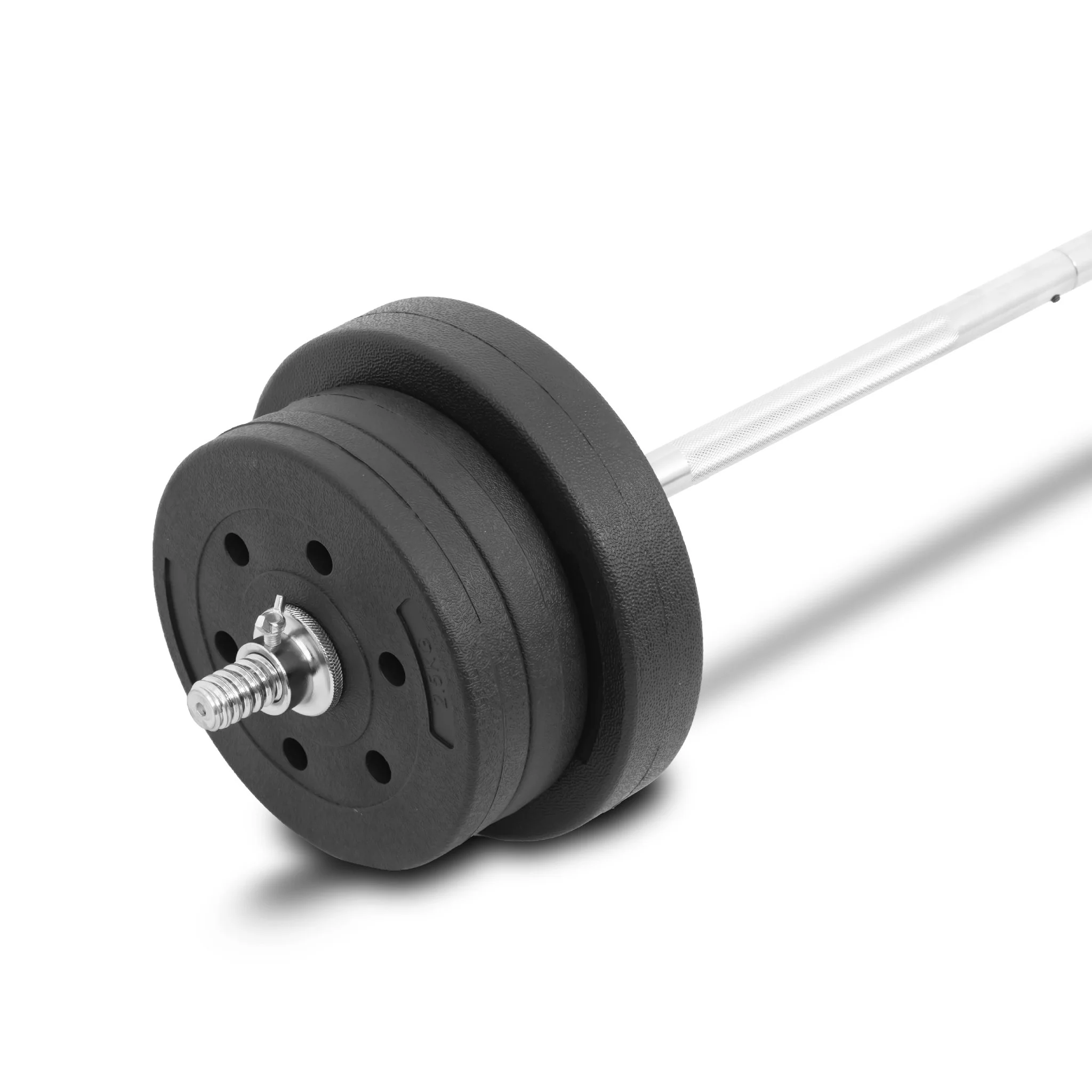 ชุดบาร์เบล แกนตรง STRAIGHT ปรับน้ำหนัก 25กิโล (แผ่น 20 กิโล + บาร์ 5 กิโล) - Black - ONE SIZE