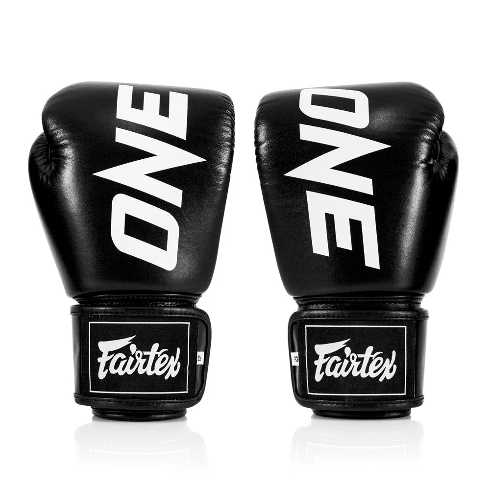 ONE X Fairtex Boxing Gloves - Black - Black - 10 oz