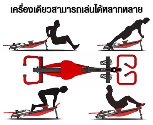 GSPORTS รุ่น GS-103T เครื่องบริหารแบบกรรเชียงเอนกประสงค์ Multi-Purpose Rowing Machine - Black - One Size