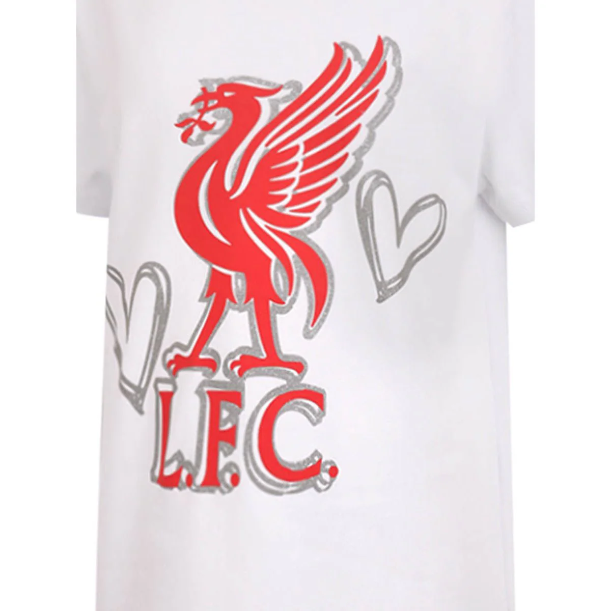 LFC Heart Liverpool Kids Football T-Shirt - White - 11-12 YEARS