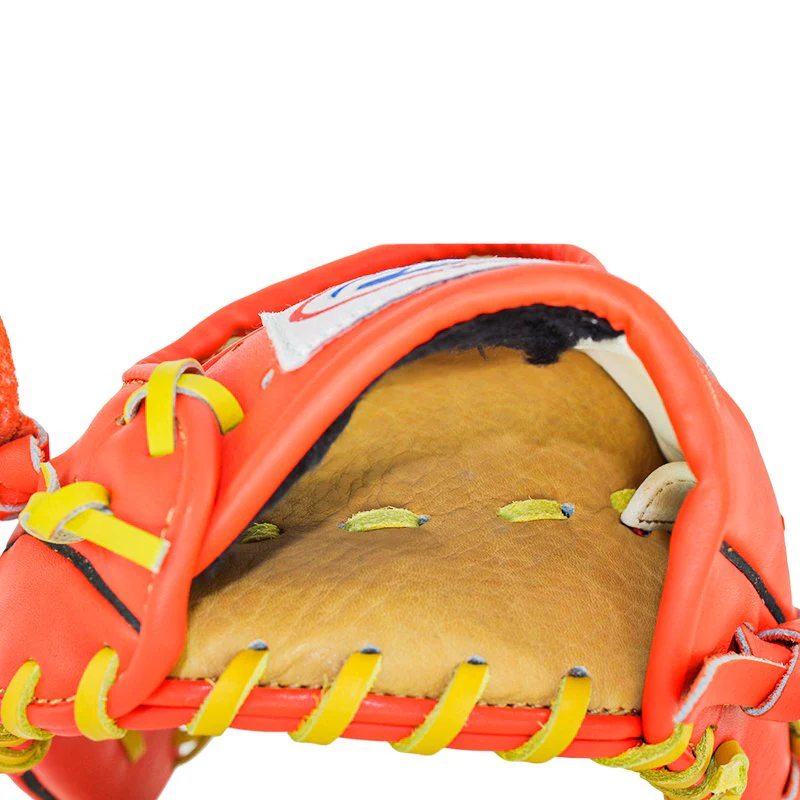 FBT Softball Gloves ถุงมือซอฟบอล Two-Piece 11.75 นิ้ว หนังแท้ Orange74426 - Orange - One size