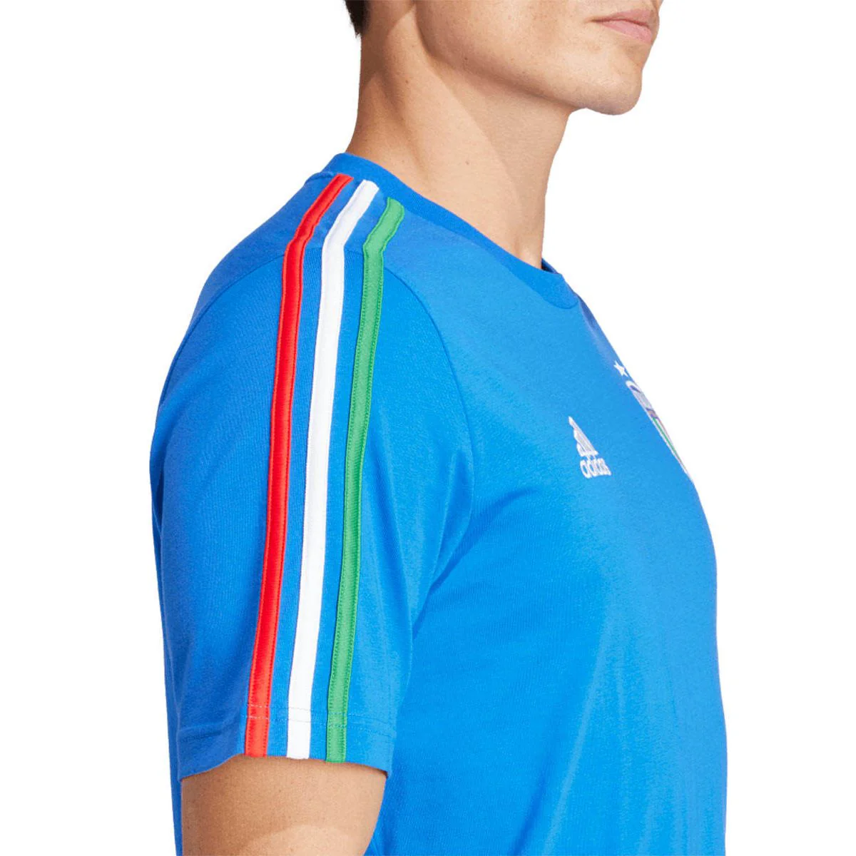 ADIDAS Italy DNA 3-Stripes Men's Football T-Shirt - Blue - 2XL (UK SIZE)