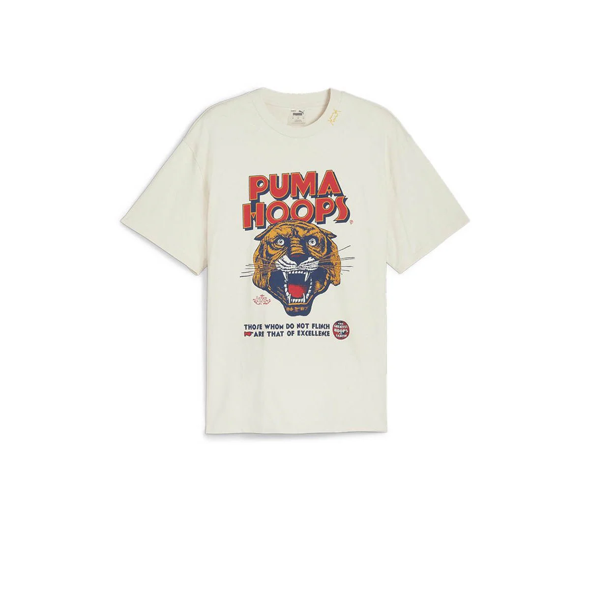 PUMA HOOPS Showtime Men's Basketball T-Shirt - Cream - L (UK SIZE)