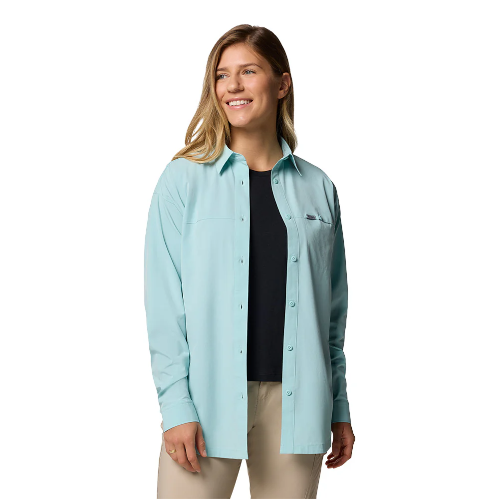 COLUMBIA Boundless Trek™ II Long Sleeve Women's Hiking Shirt - Blue - L (US SIZE)