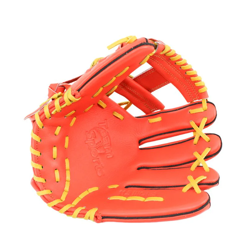 FBT Softball Gloves ถุงมือซอฟบอล Two-Piece 11.75 นิ้ว หนังแท้ Orange74426 - Orange - One size
