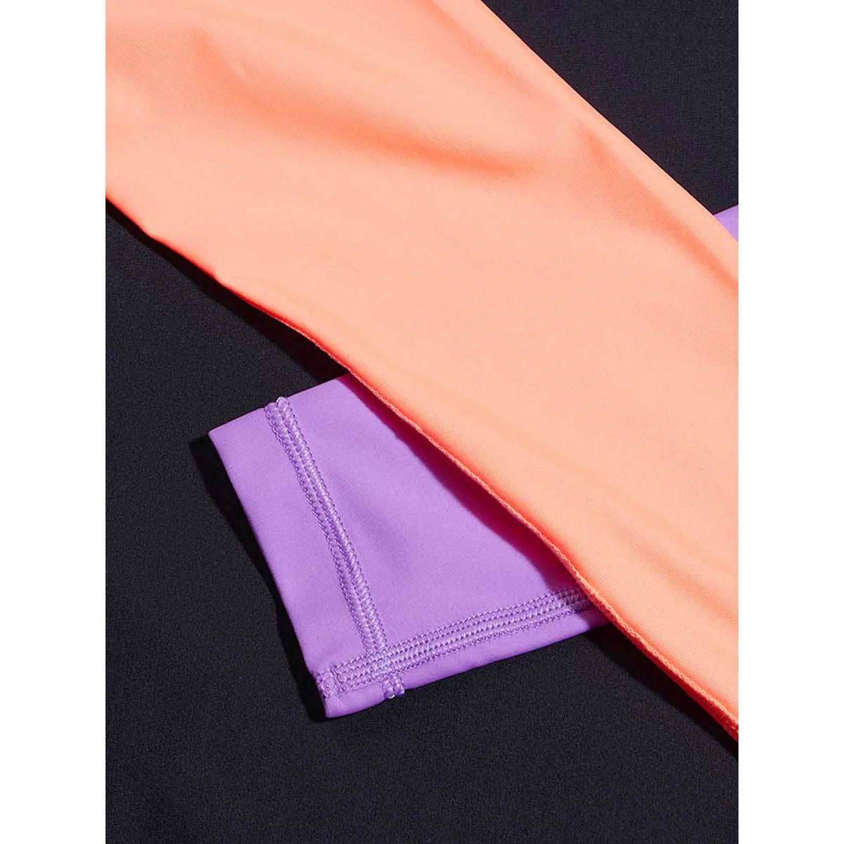 SPEEDO Colourblock Rash Top & Jammer Set Girls Swimsuit - Black - 11-12 YEARS