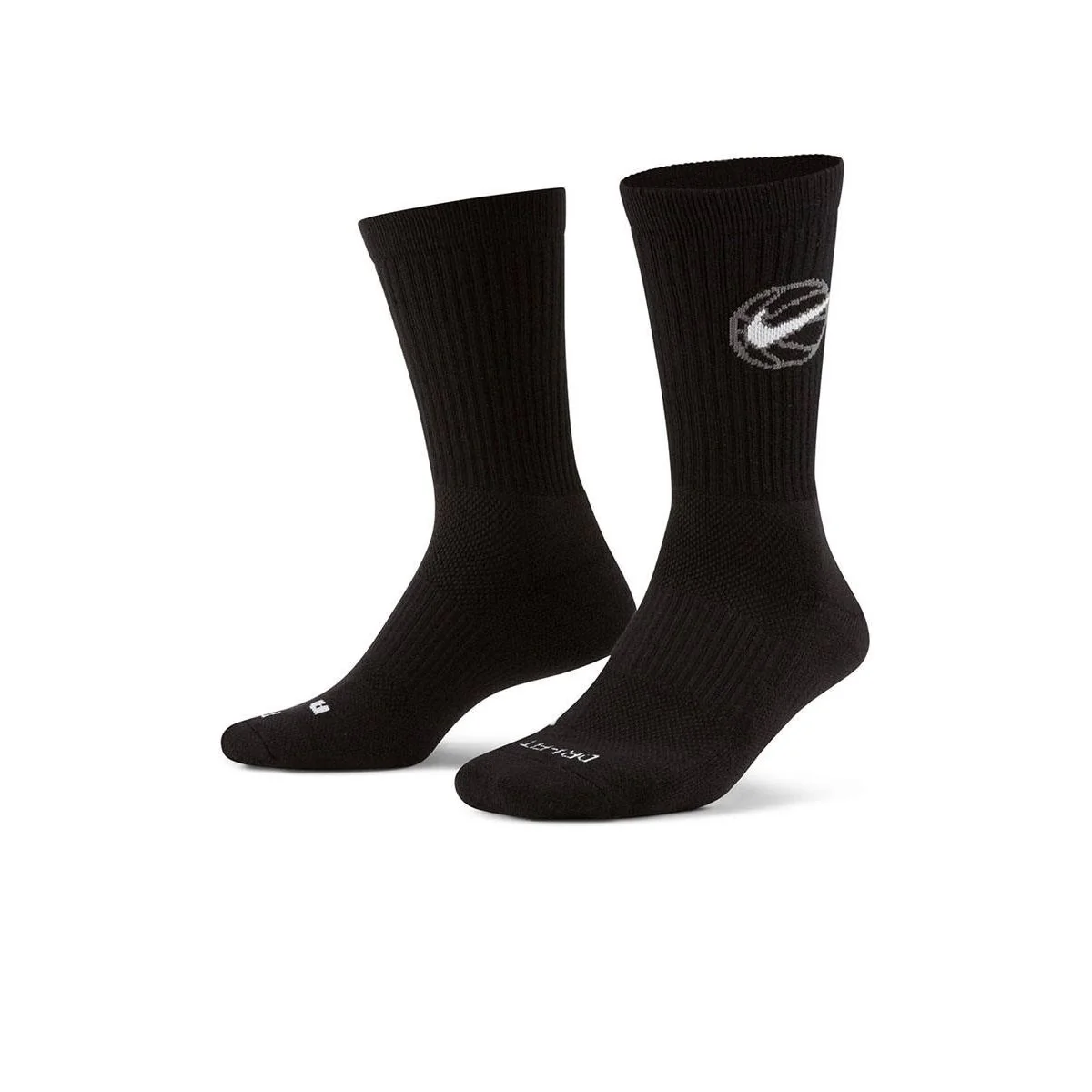 NIKE Everyday Crew Unisex Basketball Socks(3 Pairs) - Black - L (US SIZE)