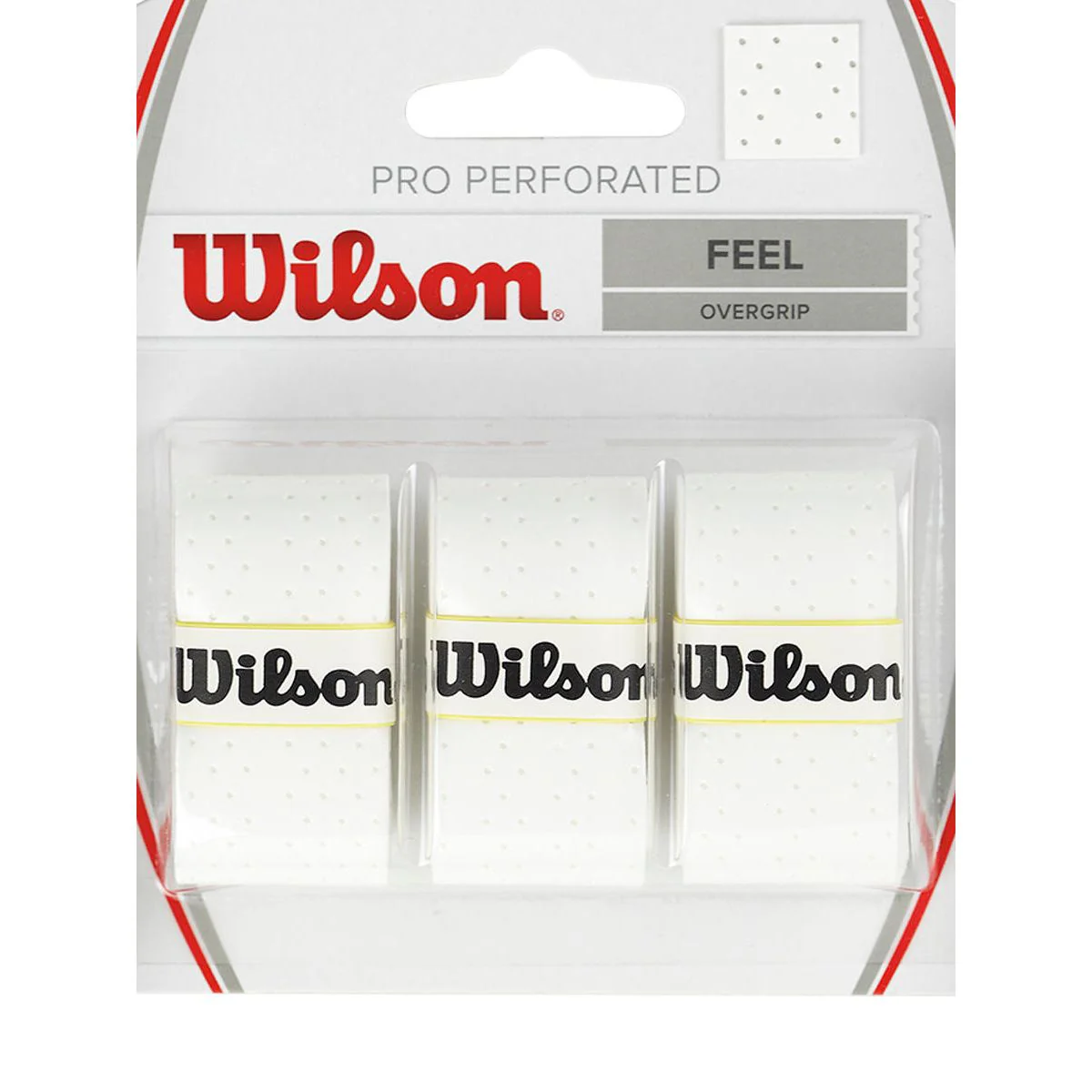 WILSON Pro Perforated (3 Pieces) Tennis Overgrip - White - ONE SIZE