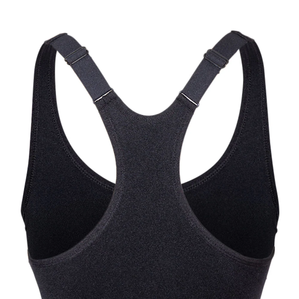 SPIKE Black Women's Running Sports Bra - Black - 2XL