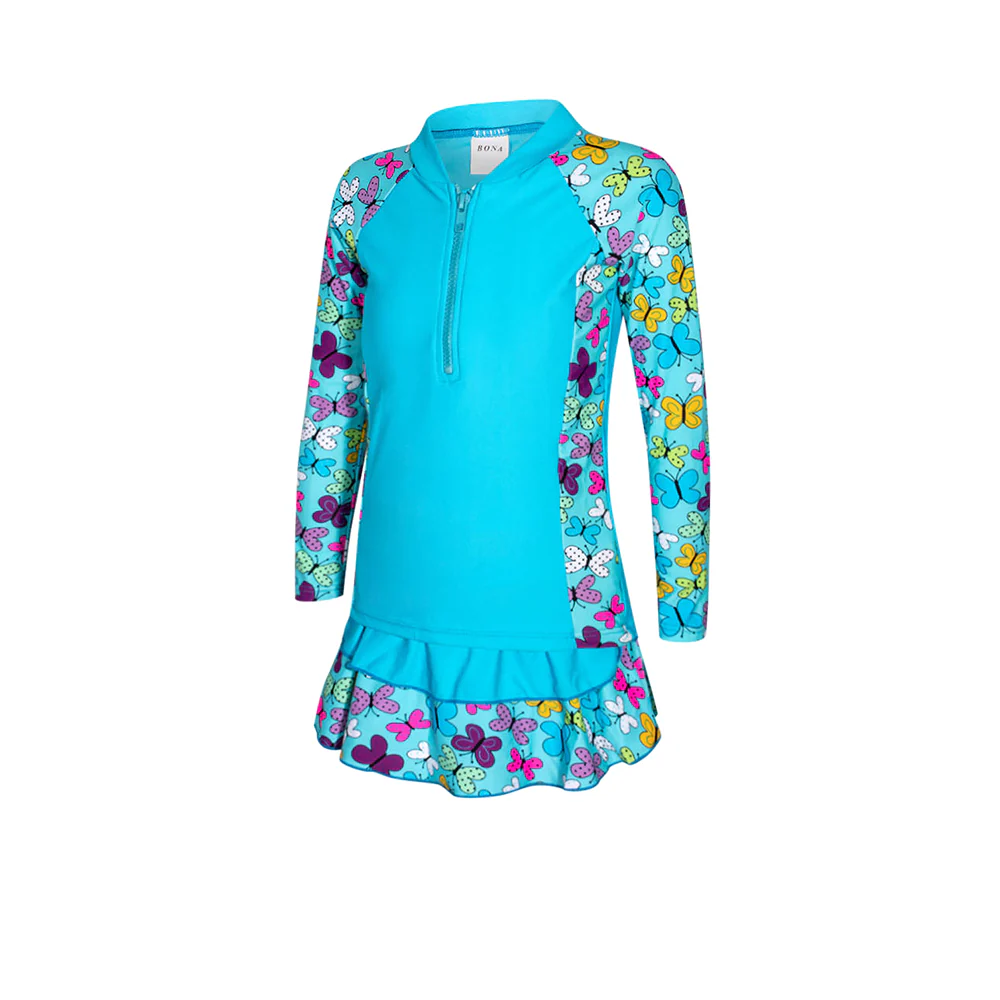 BONA G - 406 Girls Swimsuit - Blue - 10 YEARS