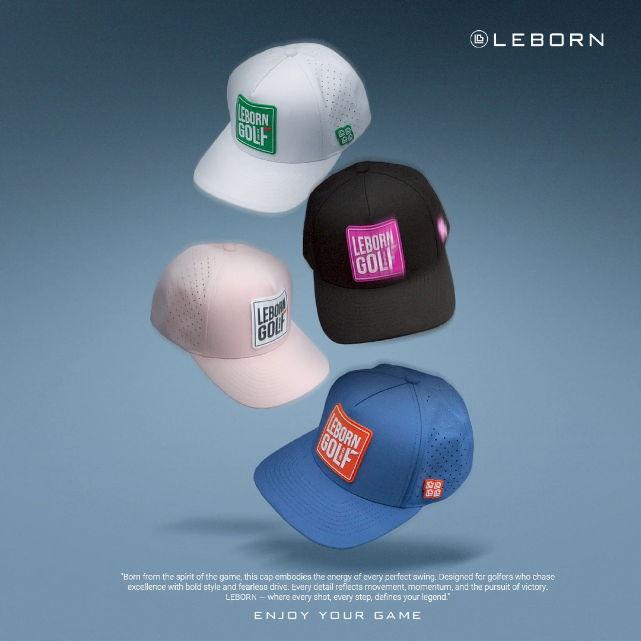 LEBORN GOLF Collection หมวกแก๊ป รุ่นฉลาก LEBORN GOLF - Multi color - Free Size - Black