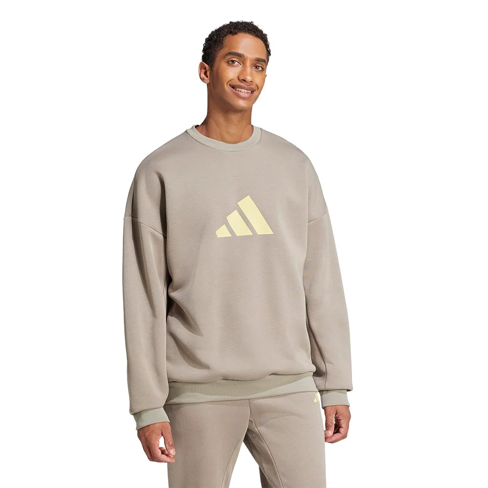 ADIDAS Future Icons 3 Bar Logo Men's Sweatshirt - Beige - 2XL (ASIAN SIZE)