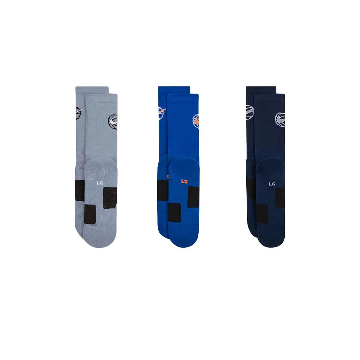 NIKE Everyday Crew Unisex Basketball Socks (3 Pairs) - Multi Color - L (US SIZE)