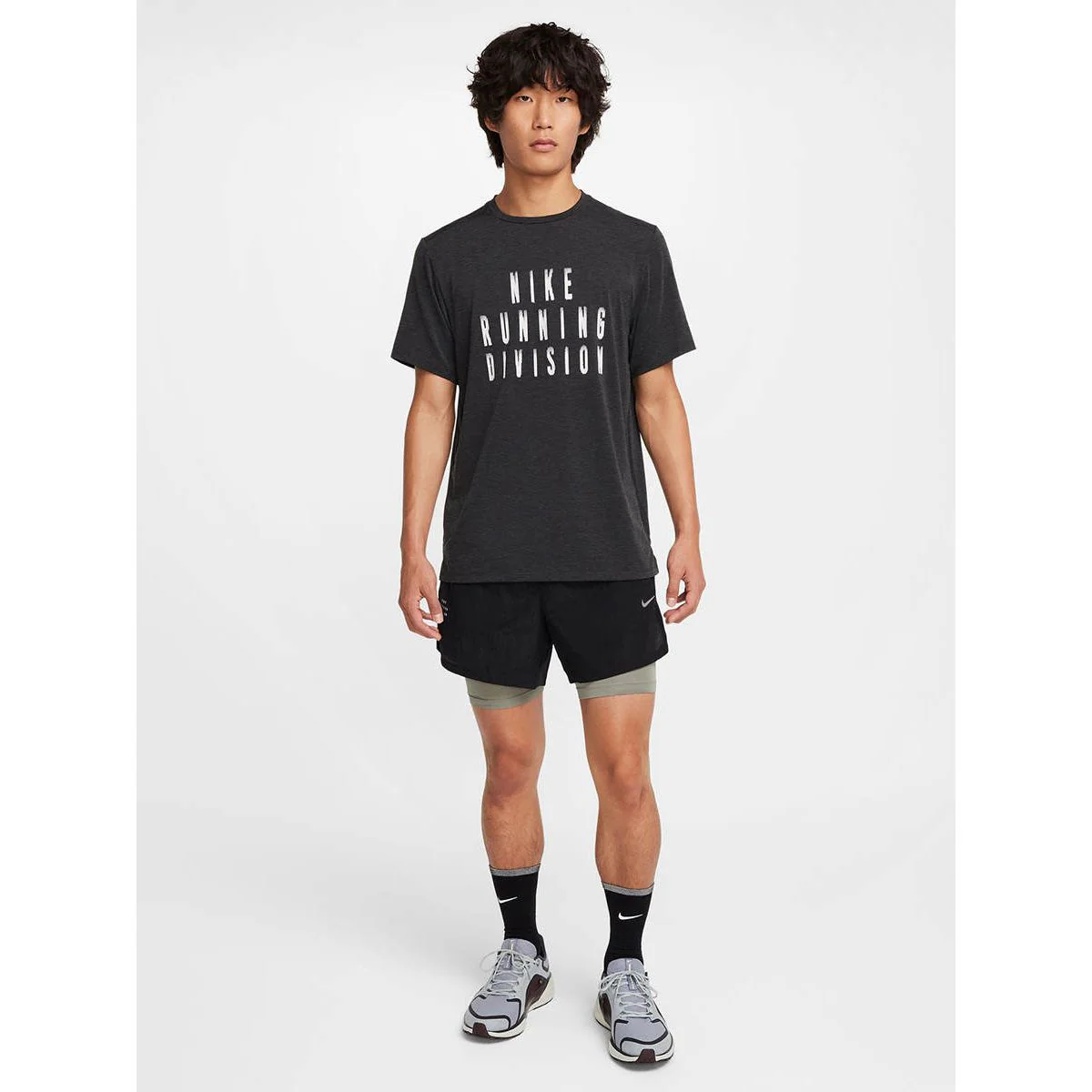 NIKE Dri-FIT Stride 5" Running Division 2-in-1 Men's Running Shorts - Black - L (ASIAN SIZE)