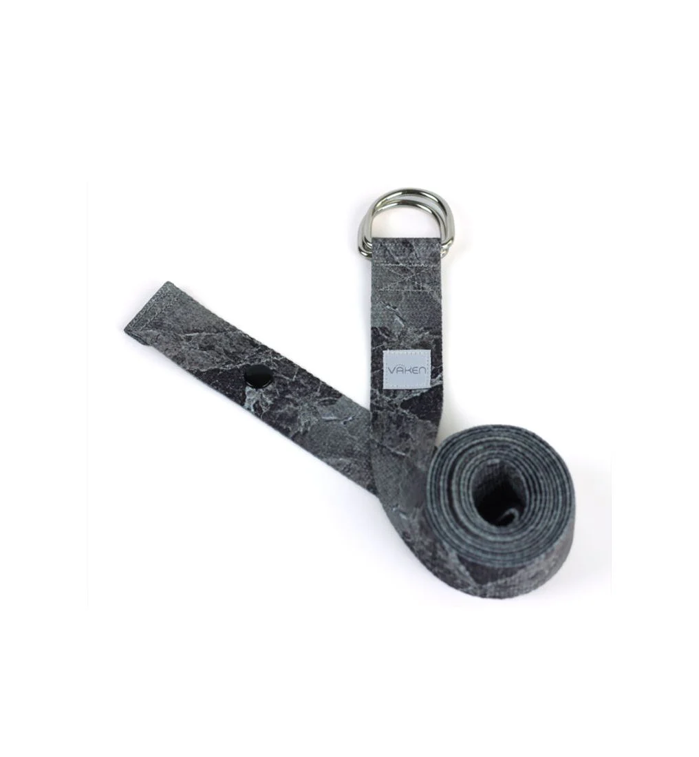 VAKEN Marbled Yoga Strap - Black - ONE SIZE