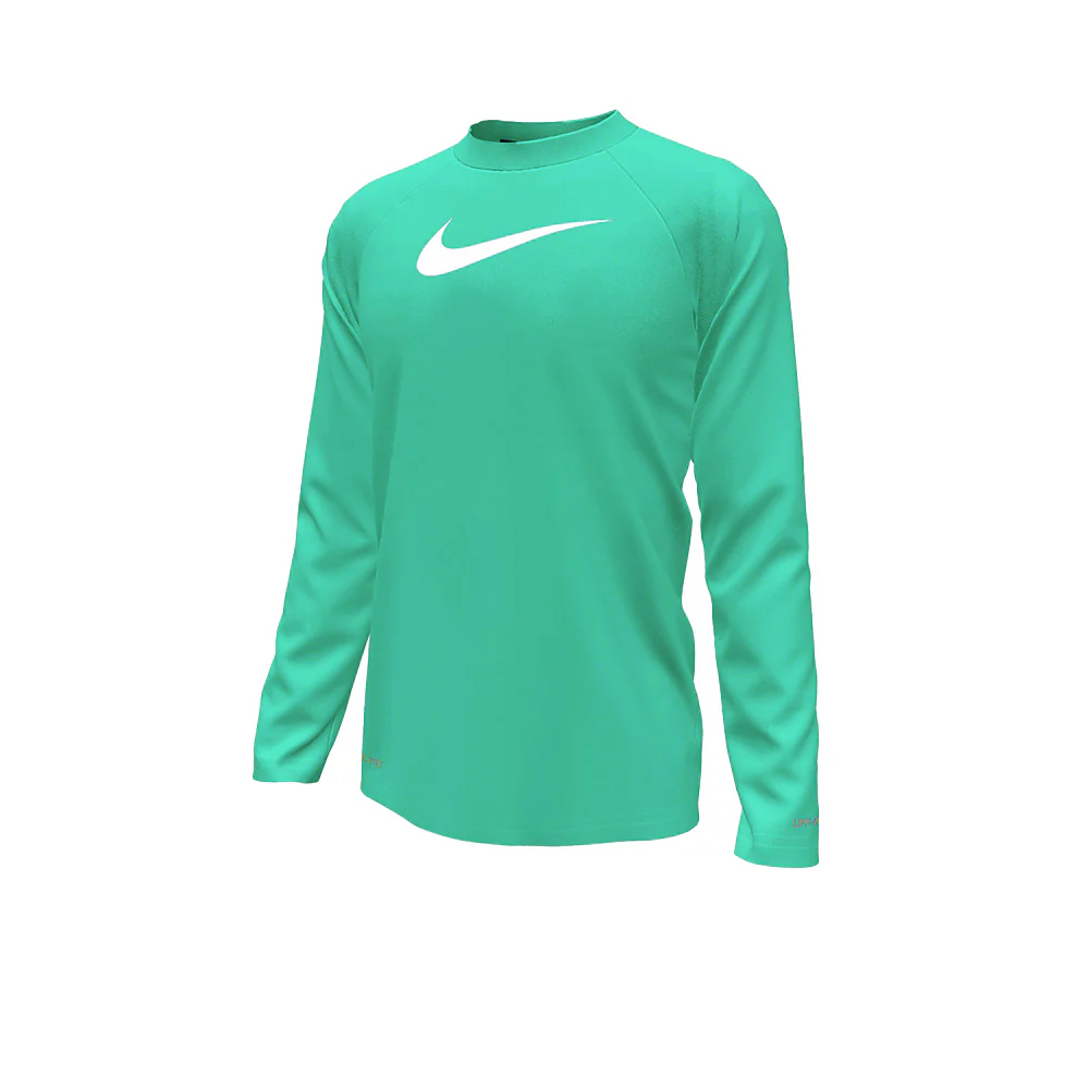 NIKE Long Sleeve Hydroguard Boys Rashguard - Green - L (US SIZE)