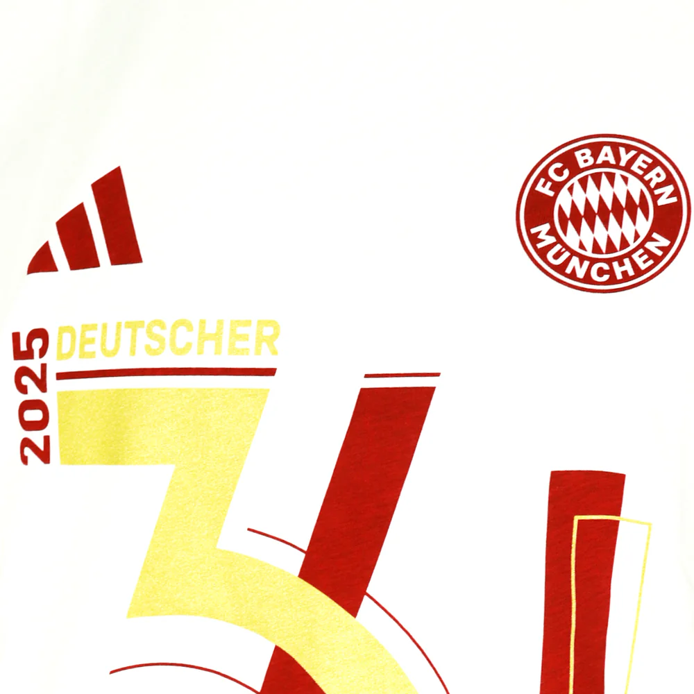 FC BAYERN MUNCHEN Bundesliga Winners 2024/25 Men's Football T-Shirt - White - 2XL (UK SIZE)