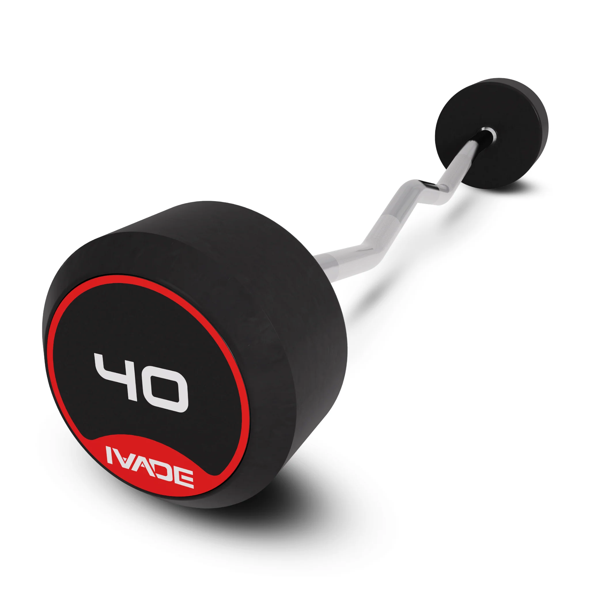 บาร์เบล แกนหยัก EZ หุ้มยาง IVADE - Black - 10KG