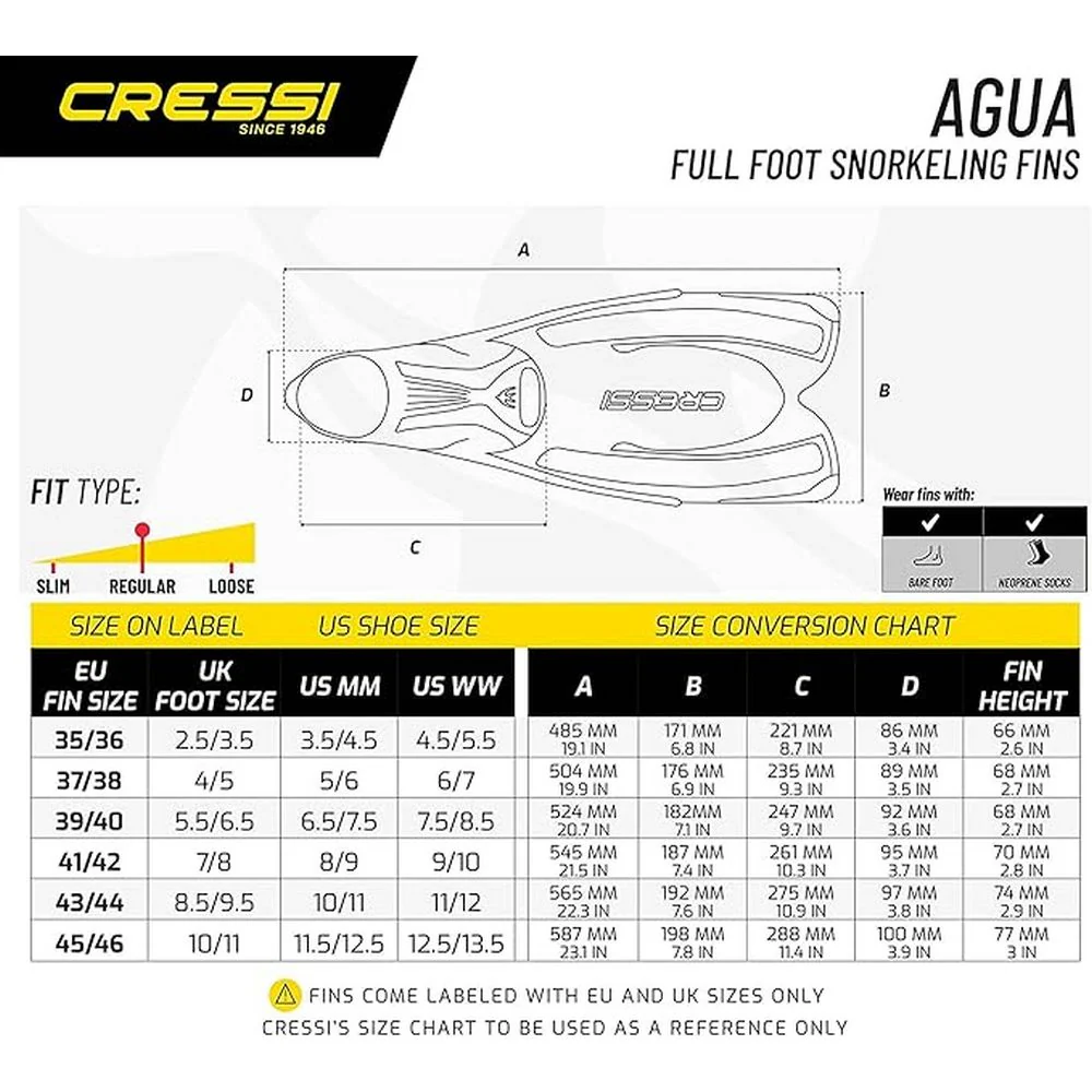 CRESSI Agua Fins Blue - Blue - EU 35