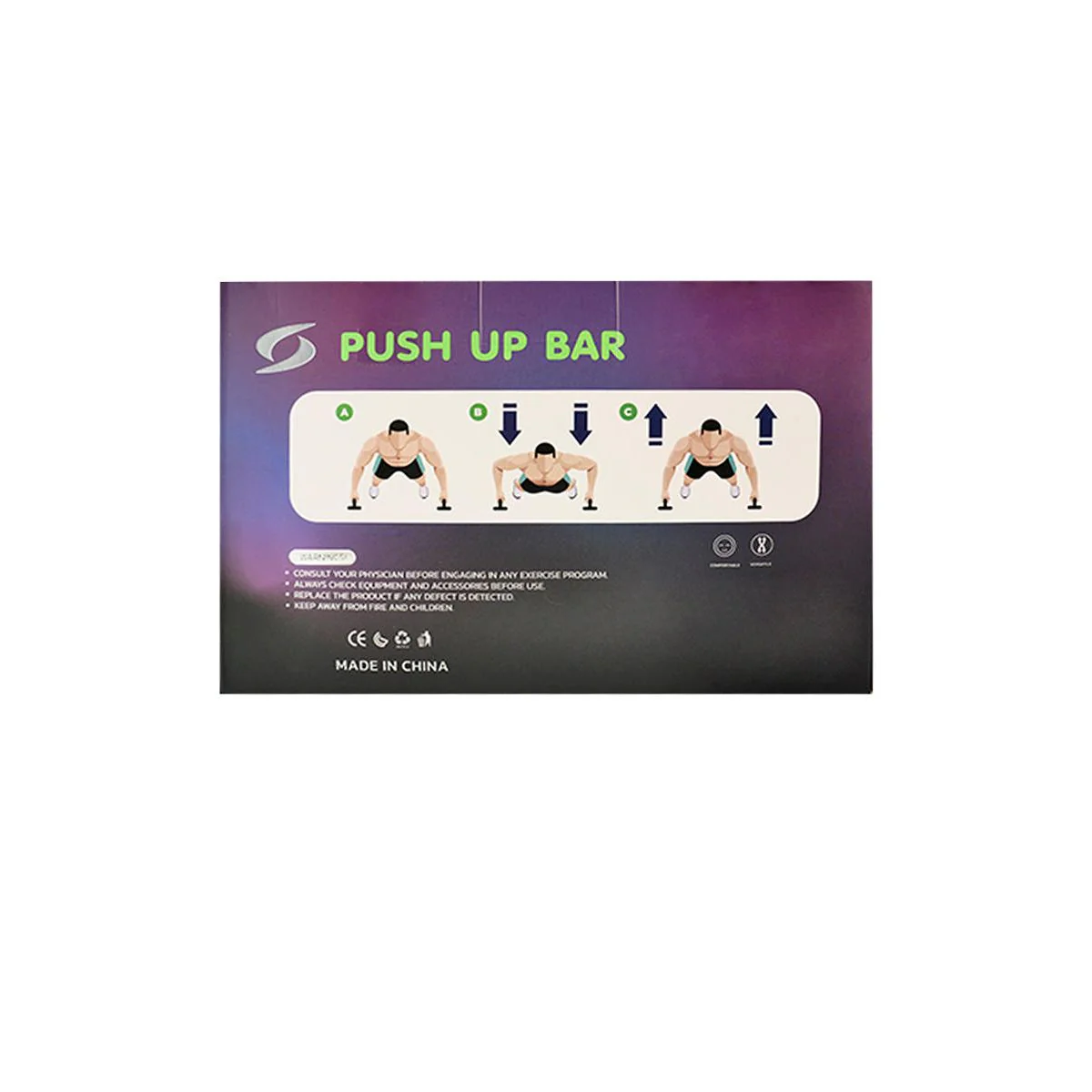 S SPORTS 01BK Push Up Bar - Black - ONE SIZE