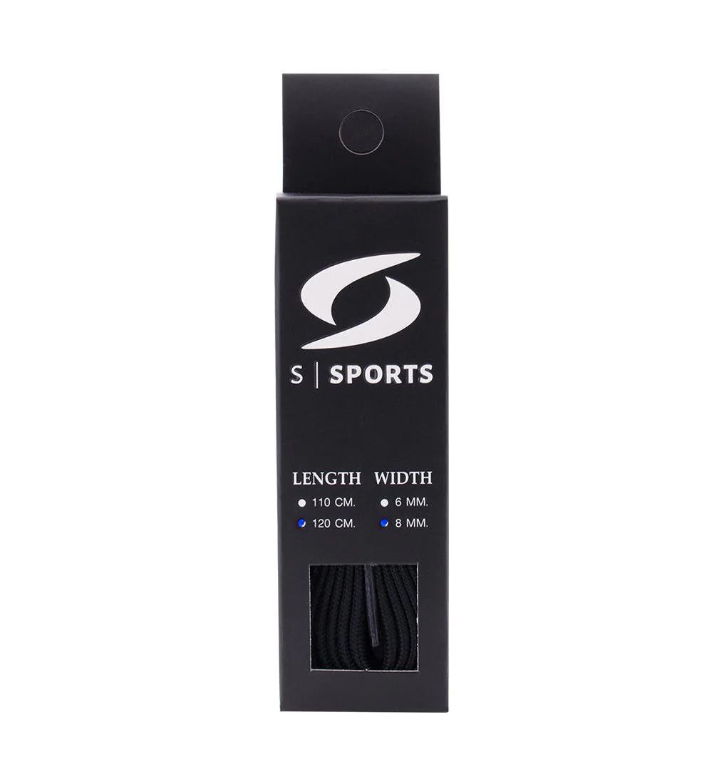 S Sports Poly Shoelaces 120 CM - Black - 122 CM